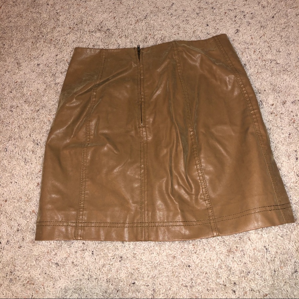 Free people brown faux leather skirt